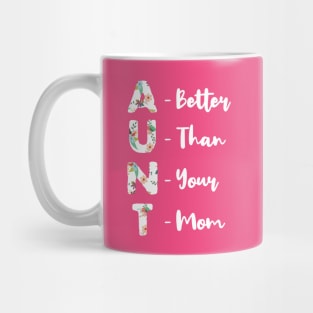 Funny Floral Aunt Meaning Auntie Shirts For Women Gift Mug